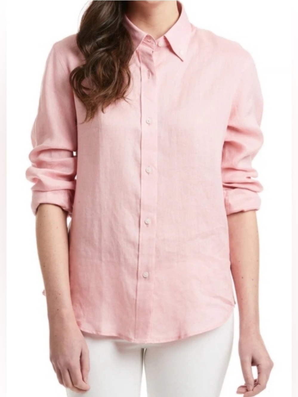 J. Jill Love Linen lt pnk l/s buttn dwn shrt WM MTall sustainable coastal
